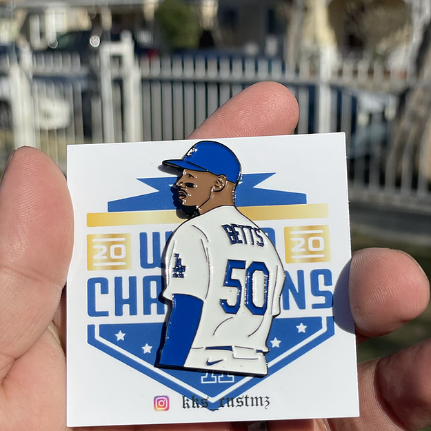 Kobe Bryant in A Dodgers Jersey Enamel Pin 